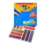 LAPIZ COLORES BIC KIDS TROPICOLORS 2 PACK 216 UDS