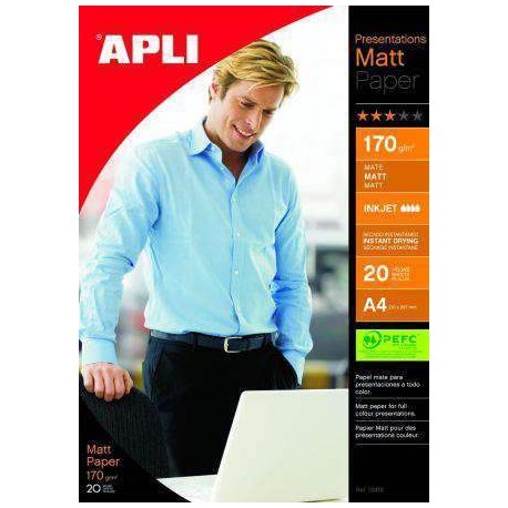 PAPEL APLI MATT QUALITY 170GRS A4 DOBLE CARA 10418