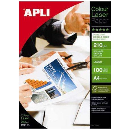 PAPEL APLI GLOSSY DOBLE CARA 210GRS 100H 11833