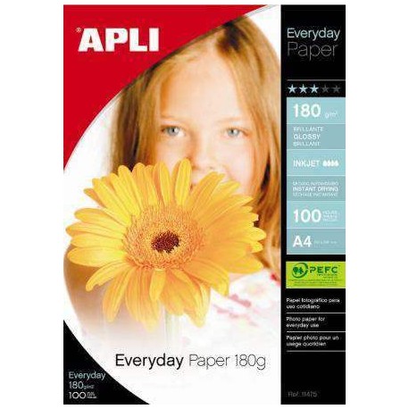 PAPEL APLI EVERYDAY DIN A4 180GRS 100H 11475