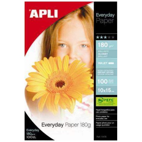 PAPEL APLI EVERYDAY 10X15CM. 180GRS 100H 11476