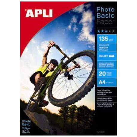 PAPEL APLI PHOTOBASIC GLOSSY 135GRS. 60H 04134