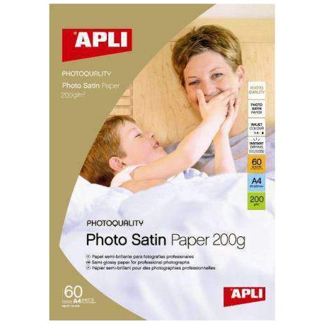 PAPEL APLI PHOTO SATIN 200GRS. 60H. 04136