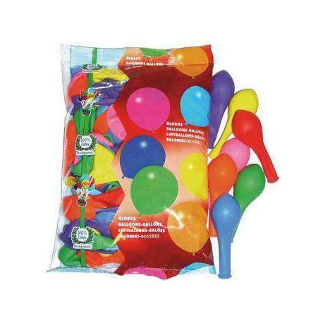 GLOBOS CLASICOS B/100 COLORES SURTIDOS