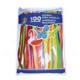 GLOBOS LARGOS MOLDEABLES B/100 COLORES SURTIDOS