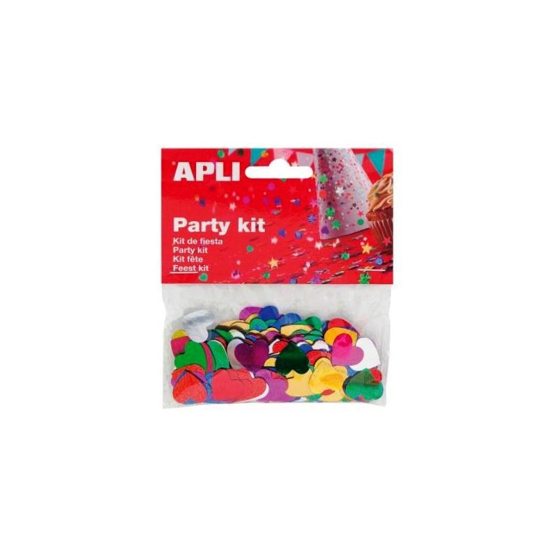 Bolsa confeti corazones colores 15 mm 14g APLI 