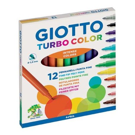 ROTULADOR FINO GIOTTO TURBO COLOR C/12 SURTIDO