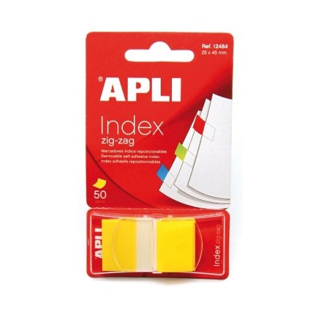 BANDERITAS INDEX APLI 25X45MM 50 UD AMARILLO