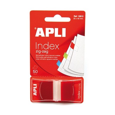 BANDERITAS INDEX APLI 25X45MM 50 UD ROJO