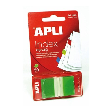 BANDERITAS INDEX APLI 25X45MM 50 UD VERDE