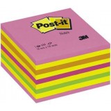 (L) NOTAS ADHESIVAS POST-IT 76X76 CUBO NEON ROSA