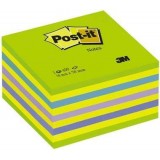 (L) NOTAS ADHESIVAS POST-IT 76X76 CUBO NEON VERDE