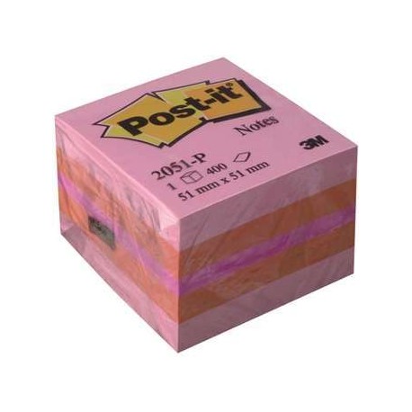 (L) NOTAS ADHESIVAS POST-IT 51X51 MINICUBO ROSA