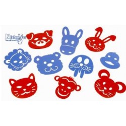 (L) PLANTILLAS CARETAS ANIMALES FLEXIBLES B/10 UDS