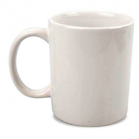 TAZA CERAMICA CON ASA BLANCA PARA DECORAR